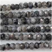 Larvikite Faceted Rondelle Gemstone Beads (N) Approximate size 3.91 to 4.22mm 15 to 15.25 inches