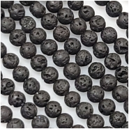 Lava Black Round Gemstone Beads (N) Approximate Size 4mm 16 inches