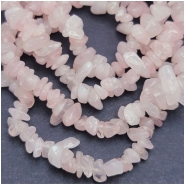 Rose Quartz Chip Gemstone Beads (N) Approximate size 1.3 to 13mm 7.5 inches