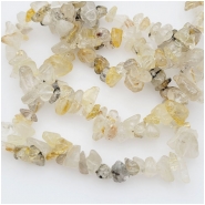 Rutile Quartz Chip Gemstone Beads (N) Approximate size 1.6 to 12mm 7.5 inches