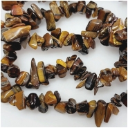 Tiger Eye Chip Gemstone Beads (N) Approximate size 1.5 to 12.5mm 7.5 inches
