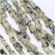 Rutilated Quartz Hand Cut Flat Triangle Gemstone Beads (N) 4.6 x 6mm to 8.4 x 10.3mm