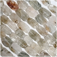 Rutilated Quartz Flat Oval Nugget Gemstone Beads (N) 6.6 x 10mm to 9.8 x 16.2mm