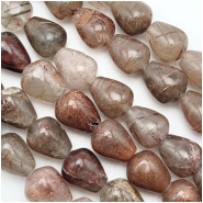 Rutilated Quartz Teardrop Gemstone Beads Red (N) 10 x 12mm