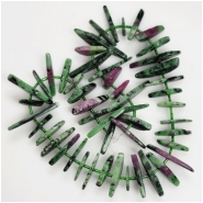 Ruby Zoisite Graduated Freeform Flat Gemstone Beads (N) 8 x 10.8mm to 12.4 x 35mm