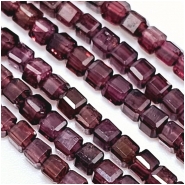 Garnet Faceted Cube Gemstone Beads (N) 2.25mm 15.5 inches