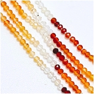 Fire Opal Shaded Hand Faceted Rondelle Gemstone Beads (N) 2mm 12.5 inches
