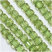 Peridot Faceted Cube Gemstone Beads (N) 2.25mm 15.5 inches