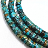 Hubei Turquoise Graduated Freeform Heishi Gemstone Beads (S) 3.8 to 7.6mm 16 inches
