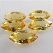 5 Citrine faceted marquise loose cut gemstones (H) Approximately 4 x 8mm CLOSEOUT
