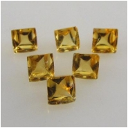 5 Citrine Square Sugarloaf Gemstone Cabochons Loose Cut (H) 3mm