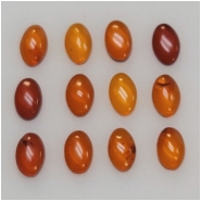 5 Amber 4 x 6mm Oval Gemstone Cabochon (N)