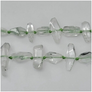 Phantom Green Quartz Faceted Nugget Gemstone Beads (N) Approximate Size 3.7 x 8.3mm to 9.3 x 22.6mm 16 inches