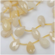 Yellow Quartz Faceted Drop Gemstone Beads (D) Approximate Size 10 x 16mm 15.5 inches