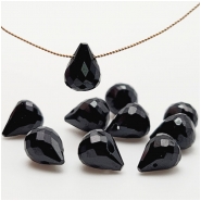 2 Black Spinel Faceted Teardrop Briolette AA Gemstone Beads (N) 5 x 7mm