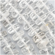 Crystal Quartz Faceted Wheel Gemstone Beads (N)  13mm 8 inches