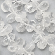 Crystal Quartz Handcut Irregular Drop Gemstone Beads (N) 4.6 x 9.2mm to 7 x 16.7mm. 13 inches