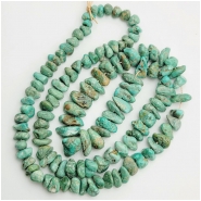 Fox Turquoise Graduated Small Nugget Gemstone Beads (N) 4.4 x 5.6mm to 9 x 11.7mm 19 inches