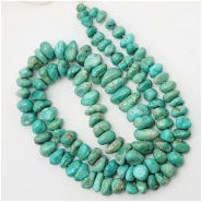 Fox Turquoise Graduated Small Nugget Gemstone Beads (N) 4.5 x 5.15mm to 6.8 x 11.6mm 18 inches
