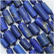 Lapis Matte Tube Gemstone Beads (N) 8.7 to 23mm 17 inches
