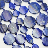 Lapis Lazuli Coin and Oval Gemstone Beads (N) 13 to 25mm 18 inches