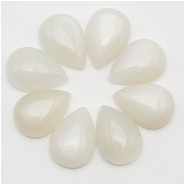 1 Moonstone AA Pear Gemstone Cabochon Ivory (N) 10 x 14mm