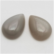 1 Moonstone AA Pear Gemstone Cabochon Deep Gray (N) 10 x 14mm
