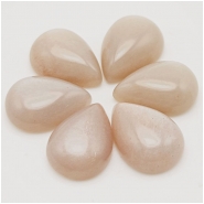 1 Moonstone AA Pear Gemstone Cabochon Peach Gray (N) 10 x 14mm