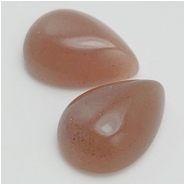 1 Moonstone AA Pear Gemstone Cabochon Gray Peach (N) 10 x 14mm