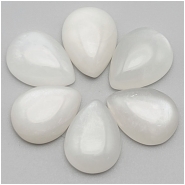 1 Moonstone AA Pear Gemstone Cabochon Gray Peach (N) 12 x 16mm