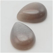 1 Moonstone AA Pear Gemstone Cabochon Gray Peach (N) 12 x 16mm