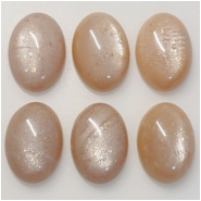 1 Moonstone AA Oval Gemstone Cabochon Peach (N) 13 x 18mm