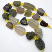 Ancient Roman Glass Freeform Beads (M) 13 x 13.2mm to 10.7 x 24.1mm 14.5 inches