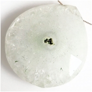 1 Solar Quartz Faceted Briolette Pendant Gemstone Bead (N) 24.2 x 26mm