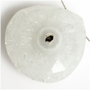 1 Solar Quartz Faceted Briolette Pendant Gemstone Bead (N) 21.6 x 22mm