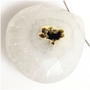 1 Solar Quartz Faceted Briolette Pendant Gemstone Bead (N) 19 x 19.85mm