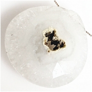 1 Solar Quartz Faceted Briolette Pendant Gemstone Bead (N) 20.6 x 20.4mm