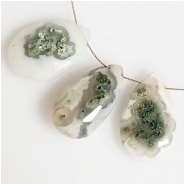 3 Solar Quartz Faceted Briolette Pendant Gemstone Bead (N) 10.5 x 18.7mm to 12 x 18.2mm