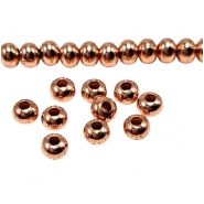 100 Copper 3.2mm Rondelle Metal Beads (N)