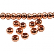 100 Copper 4mm Rondelle Metal Beads (N)