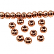 50 Copper 4.4mm Rondelle Metal Beads (N)