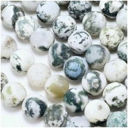 Moss Agate 10mm Matte Round Gemstone Beads (N) 15 inches