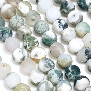 Moss Agate 6mm Matte Round Gemstone Beads (N) 15.5 inches