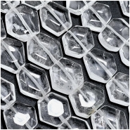 Crystal Quartz Small Medium Hexagon Gemstone Beads (N) 12mm 16 inches