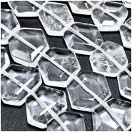 Crystal Quartz Medium Large Hexagon Gemstone Beads (N) 12mm 16 inches