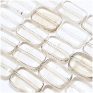 Crystal Quartz Smoky Quartz Flat Rectangle Gemstone Beads (N) 15 x 20mm 15.25 inches