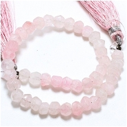 Rose Quartz Shaded Hand Faceted Nugget Gemstone Beads (D) 5 to 6.5mm 8 inches