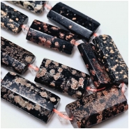Red Snowflake Obsidian Faceted Rectangle Gemstone Beads (N) 14 x 26mm 16 inches