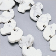 9 Howlite Buffalo Carved Gemstone Beads (N) 13 x 20mm