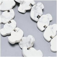 9 Howlite Buffalo Carved Zuni Style Fetish Gemstone Beads (N) 13 x 20mm